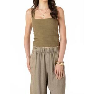 NEW DEX CLOTHING square neck knit tank top in olive